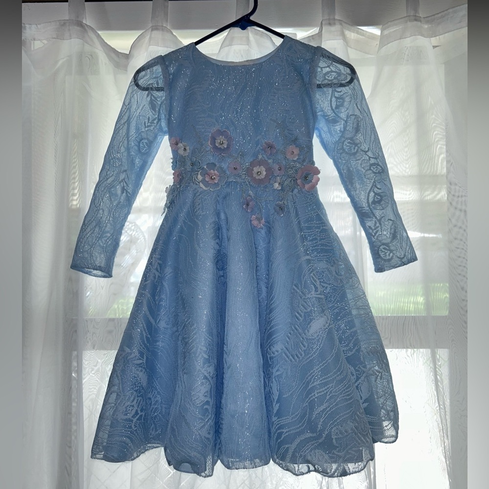 Blue lace and floral dress